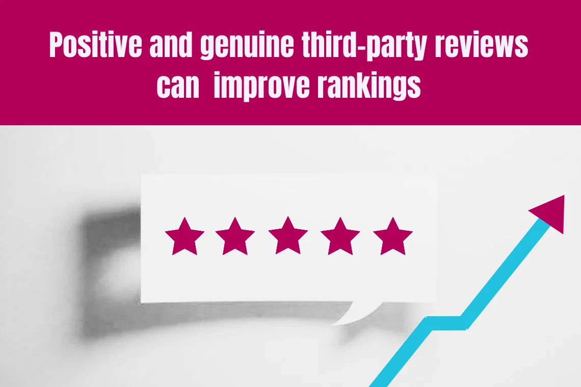 Positive and genuine third-party reviews can improve ranking